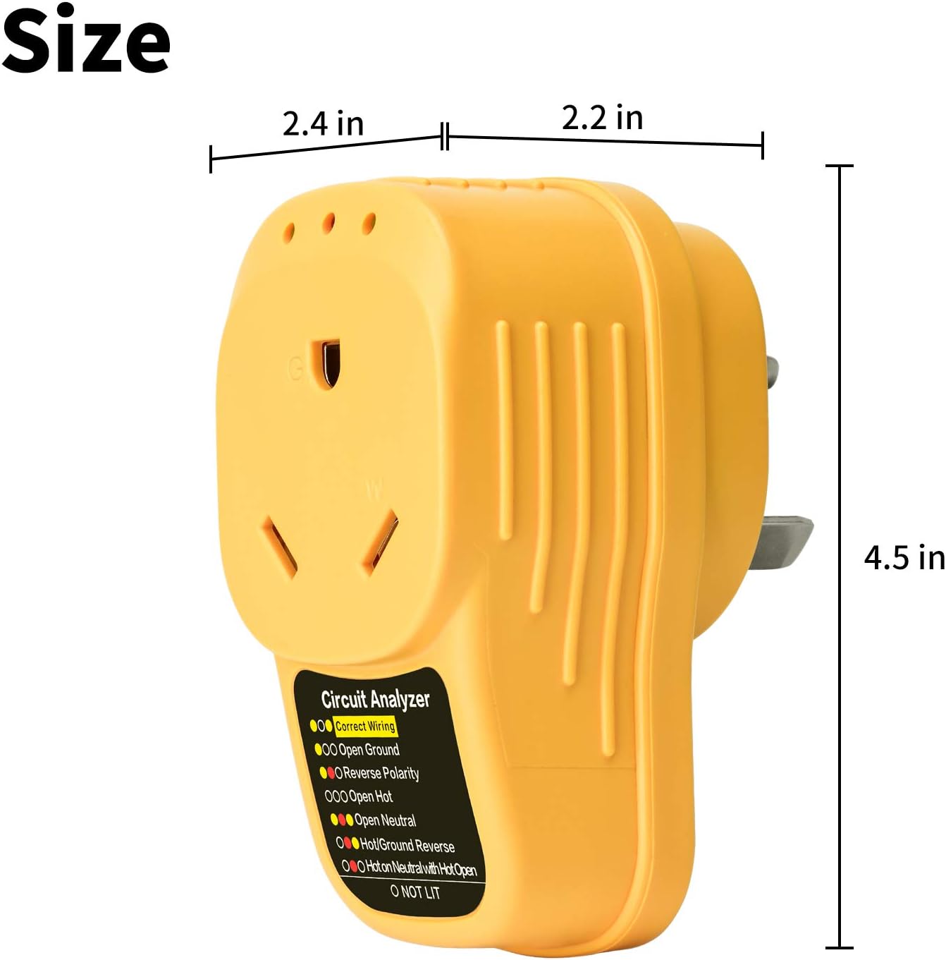 RV Surge Protector 30 Amp, Briidea Adapter Circuit Analyzer with LED Indicator Light, 30 Amp Male to 30 Amp Female for RV Trailer, Yellow