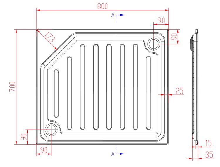 27.6 X 31.5 Inch (700 X 800 mm) RV Bathroom Shower Tray, Small Bathroom Basin Hidden Shower Tray