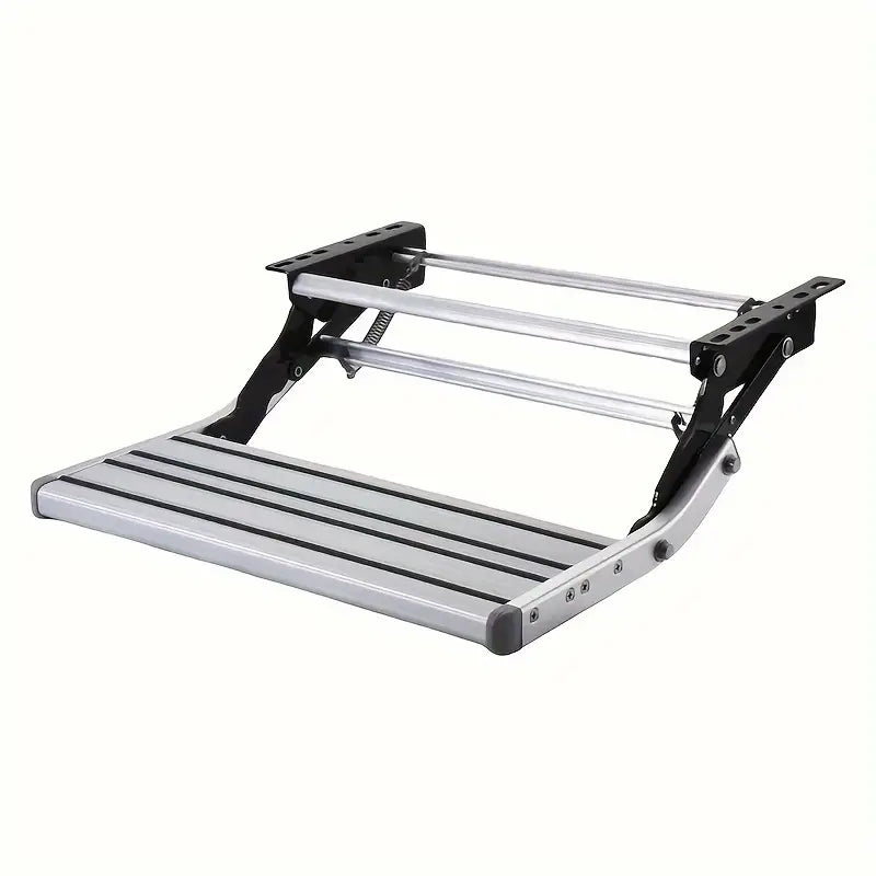 Heavy Duty Aluminum RV Step - Single Layer, Foldable and Portable, Can Accommodate 400 lbs, Perfect for RV Welcoming Entrance