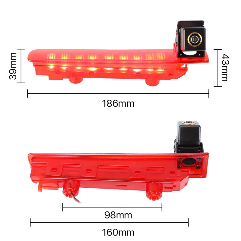 170° AHD 1080P Taillight LED Vehicle Backup Brake Light Roof Mount Rear View Camera For VW Transporter T5 & T6 2010-2019