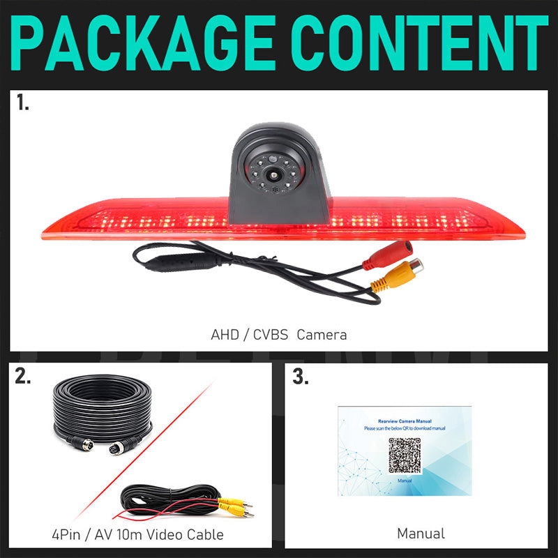 AHD1080P Vehicle Brake Light IR Rear View Camera For Ford Transit Van F150/F250/F350 Transit Jumbo(2014-2019) Roof Mount