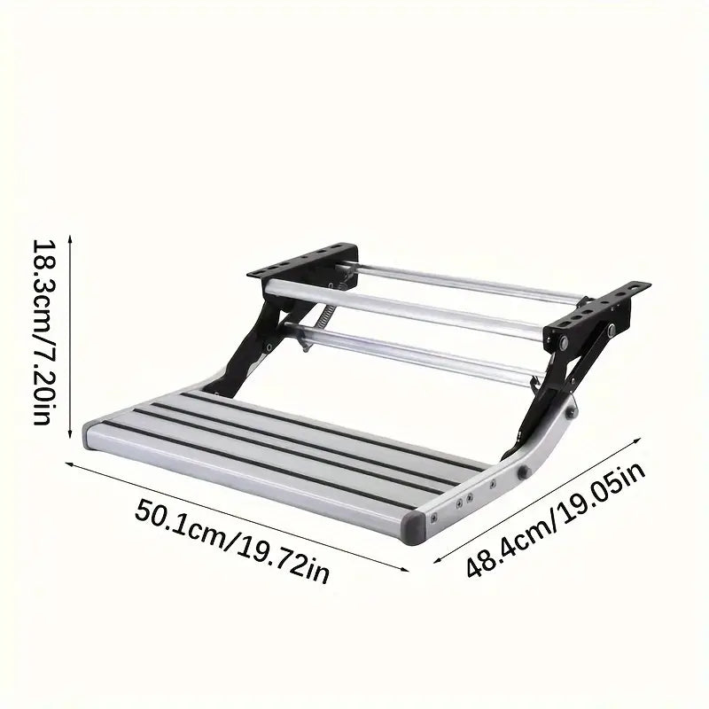 Heavy Duty Aluminum RV Step - Single Layer, Foldable and Portable, Can Accommodate 400 lbs, Perfect for RV Welcoming Entrance